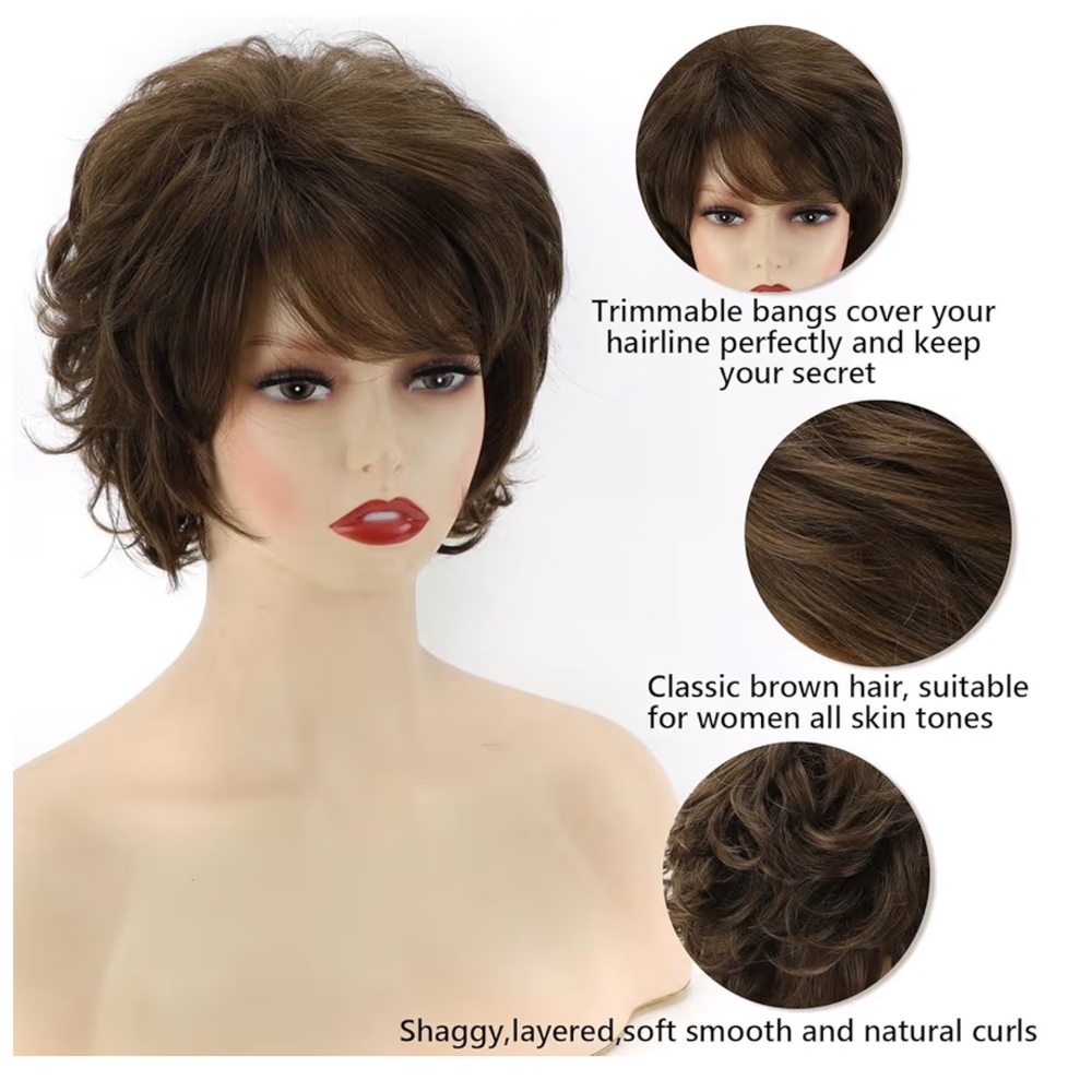 Short Brown Women's Wig - Picture 10 of 13